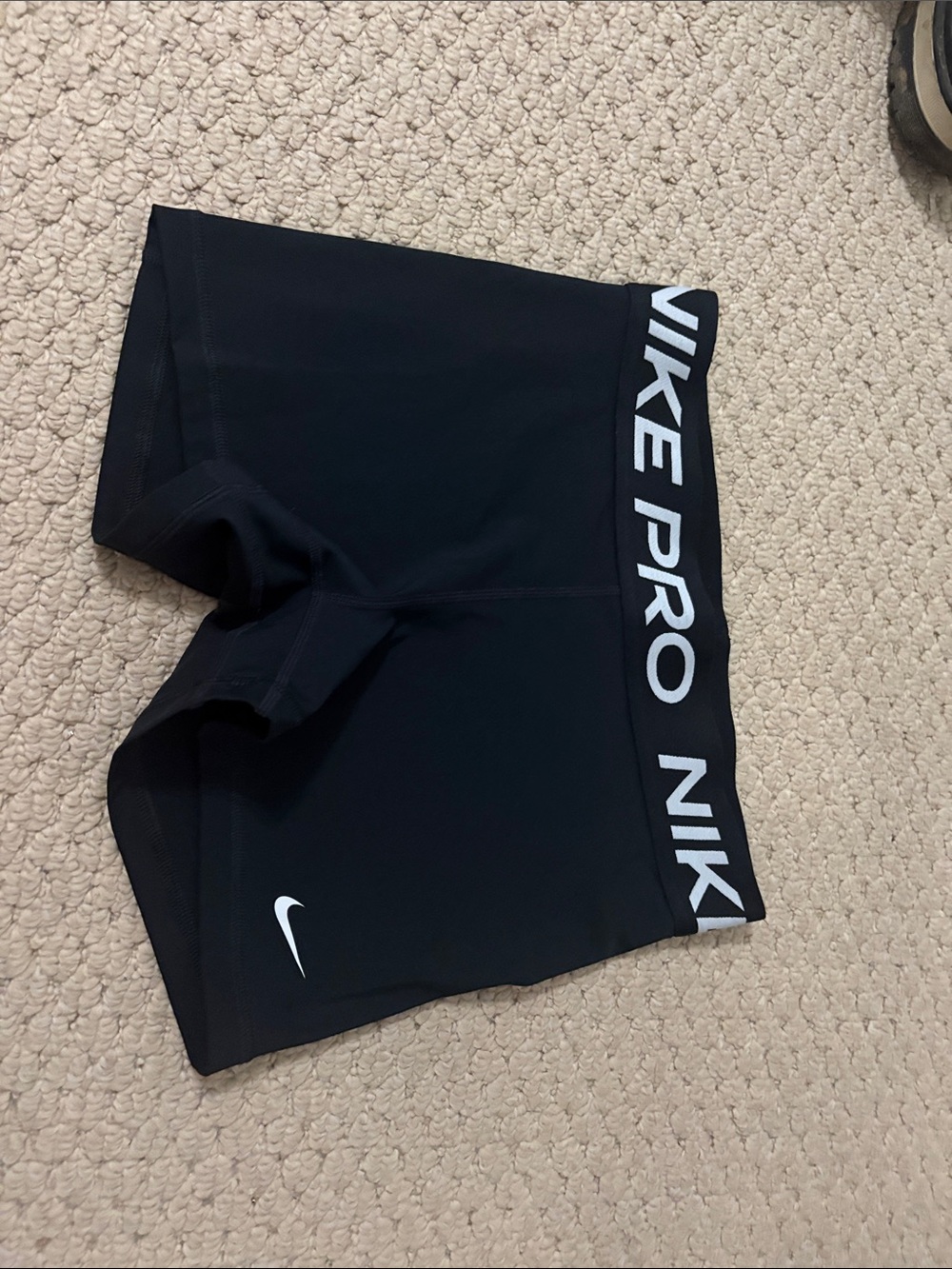 Nike Black Performance Compression Shorts with White Logo